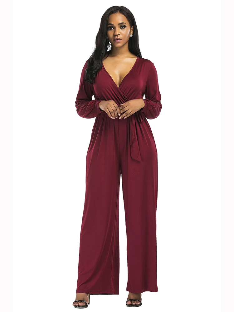 Женские повседневные Комбинезоны свободного кроя комбинезоны с v образным