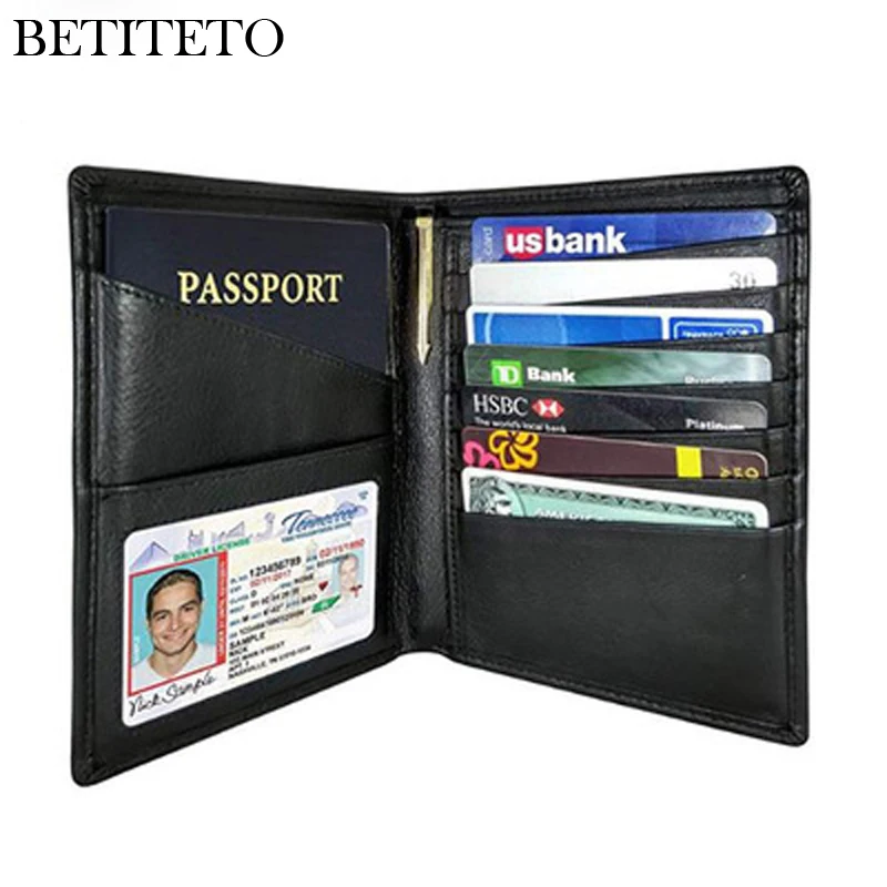 Betiteto натуральная кожа Обложка для паспорта мужская на паспорт ID кредитный