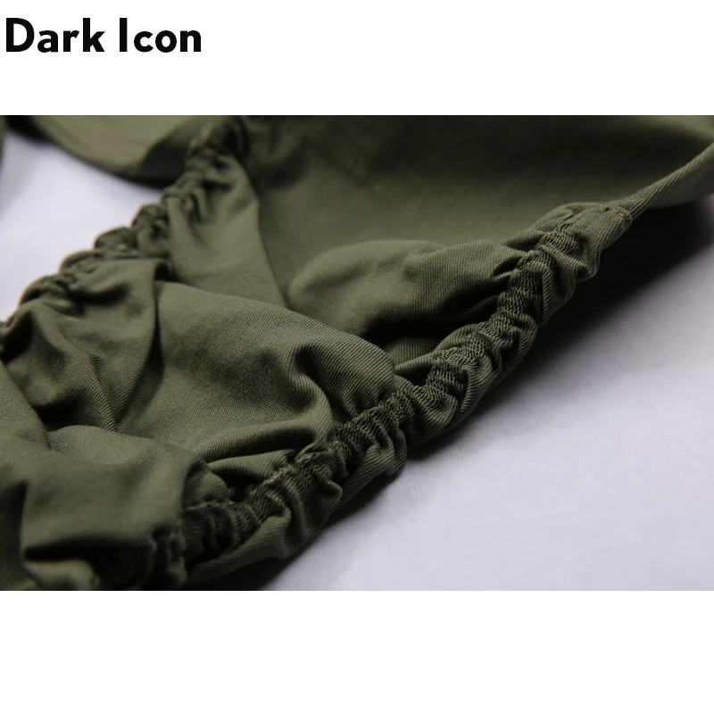 DARK ICON High Street Denim с заниженным шаговым швом, шаровары, Мужские штаны на молнии, штаны в стиле хип-хоп, мужские брюки из хлопка, армейский зеленый/черный
