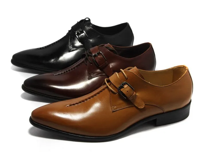 Большие европейские размеры 45 черные желтые коричневые деловые туфли для