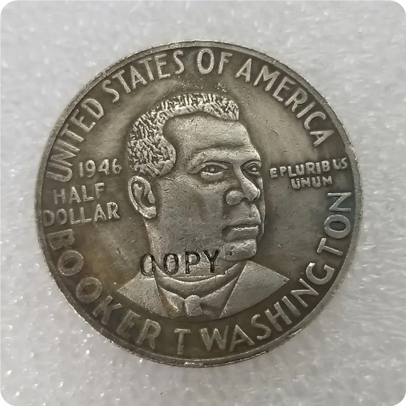 1946 P Booker T Вашингтон Серебряная половина доллара памятная копия памятные монеты