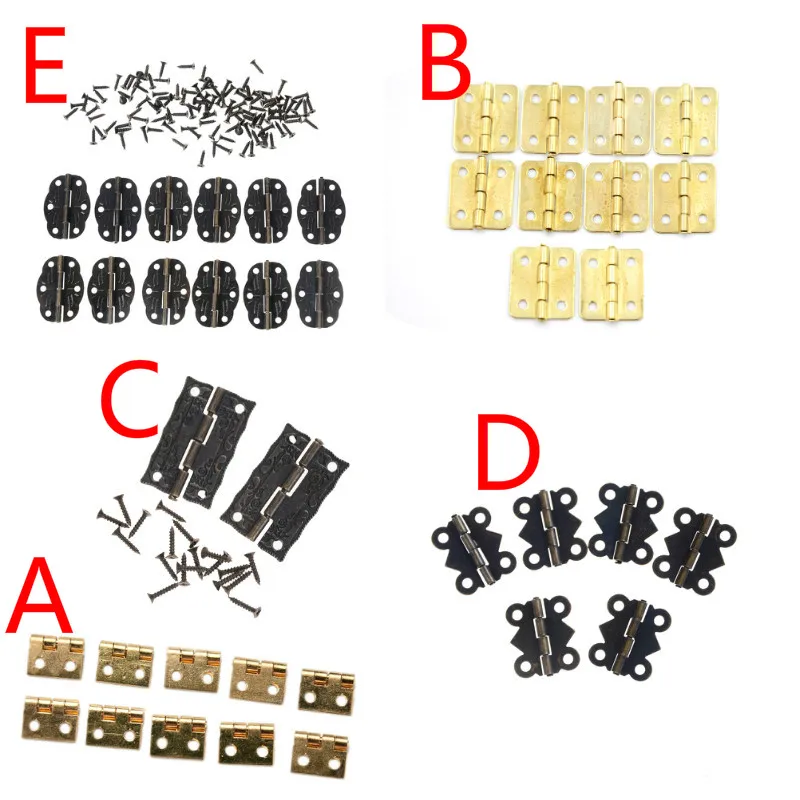 

2-12Pcs 10*8mm Brass Mini Hinge Decor Door Hinges Wooden Gift Jewelry Box Hinge Fittings For Furniture Hardware With Screws