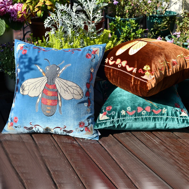 Наволочки с вышивкой в виде пчелы декоративные подушки европейском