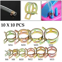 100 pcsset 6 22mm spring clip fuel line hose water pipe air tube clamps fastener