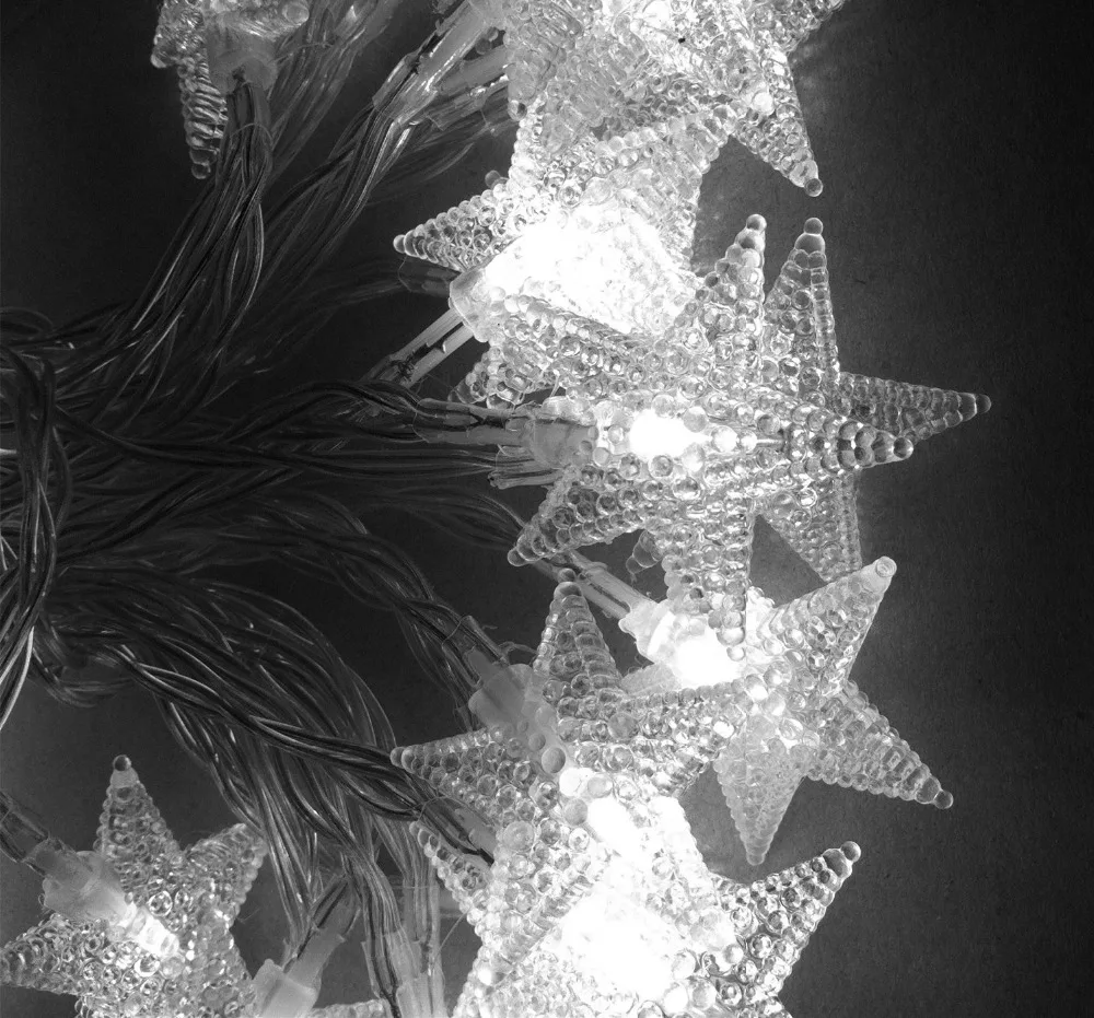 СВЕТОДИОДНАЯ Гирлянда в форме звезды с питанием от 3 батареек АА 10 м 80 светодиодов