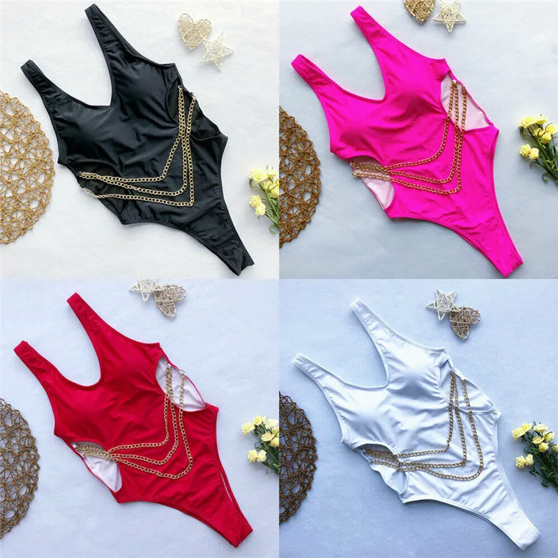 2019 сексуальный женский слитный купальник бандажный треугольный вырез бикини