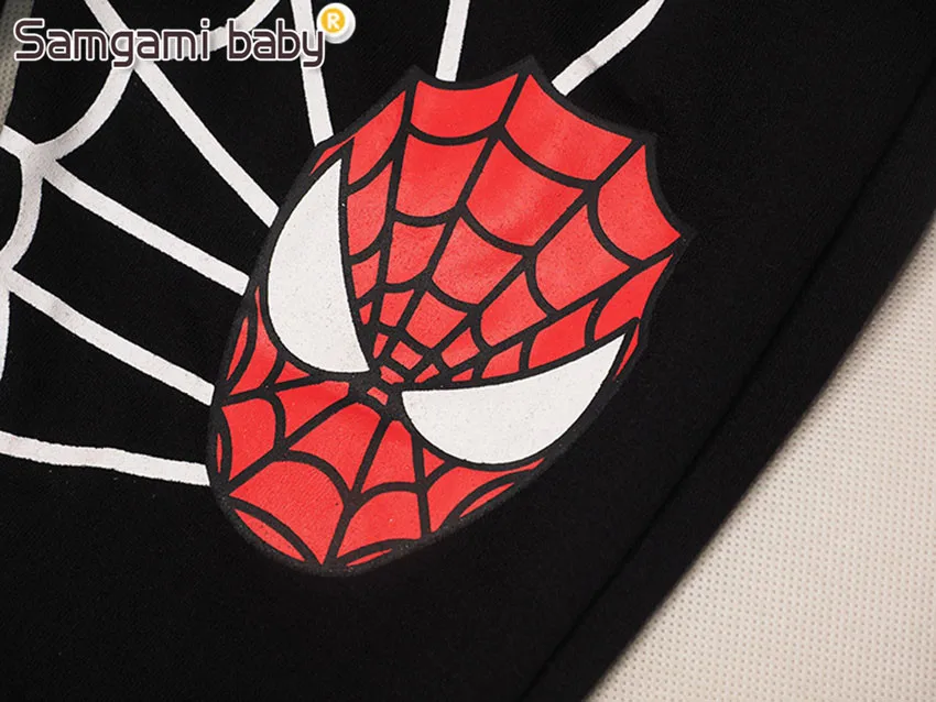Samgami Baby с изображением Человека-паука из комиксов Marvel; Детские Детский костюм костюмы 2 шт. в комплекте носить спортивные Костюмы куртка+ комплект со штанами