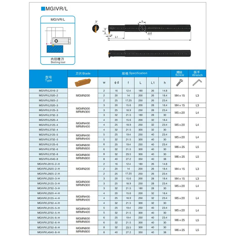 MGIVR2016-1.5+MGMN150-G-H01 10pcs Alumunum Inserts CNC Internal Grooving Turning Lathe Boring Bar Tool Holder Set | Инструменты