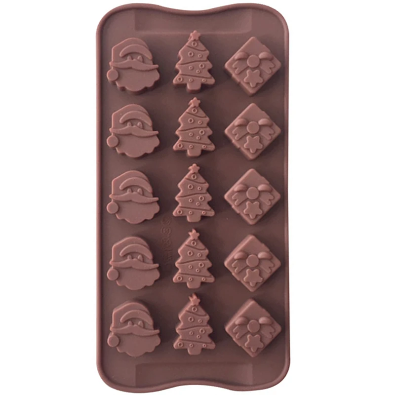 

1PC Christmas Chocolate Silicone DIY Cartoon The Latest Version The Christmas Tree Santa Claus Christmas Gift Mould E444