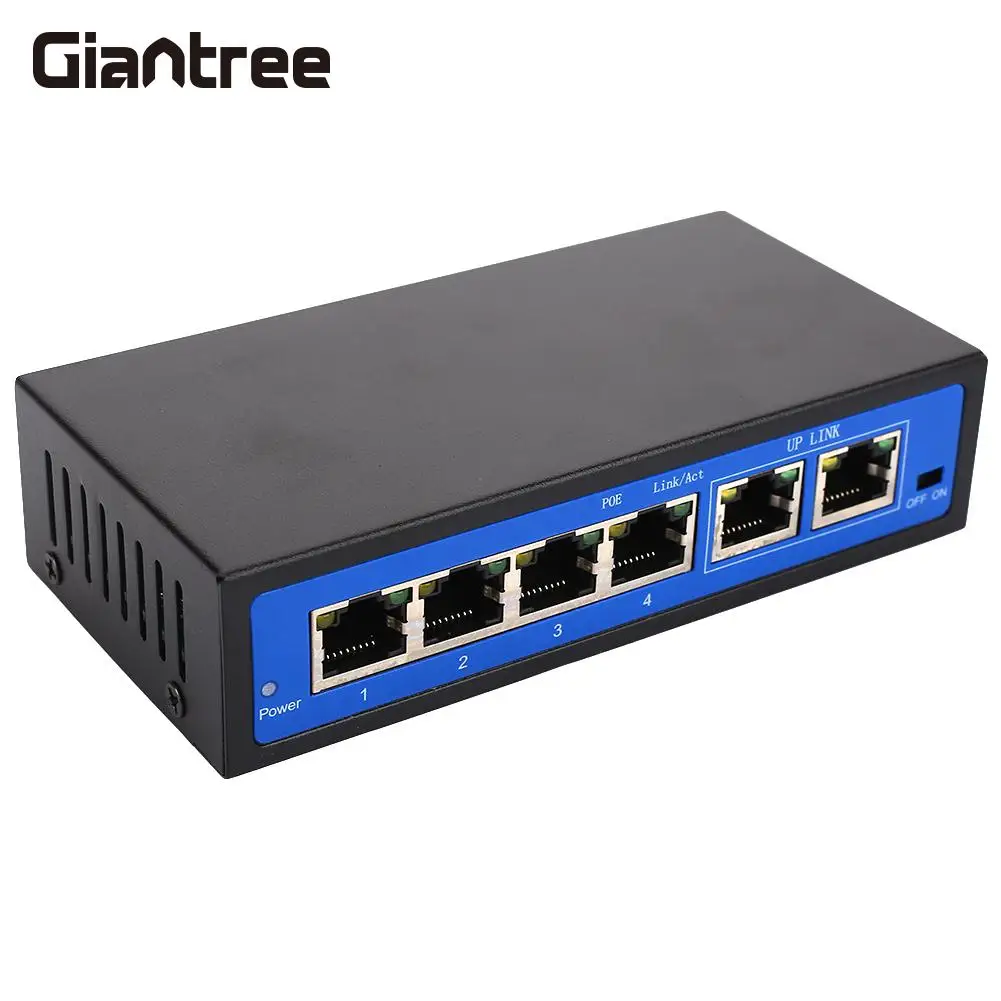 Ethernet коммутатор POE 4 шт. 10/100 Мбит/с + 2 порта|Аксессуары для CCTV| |