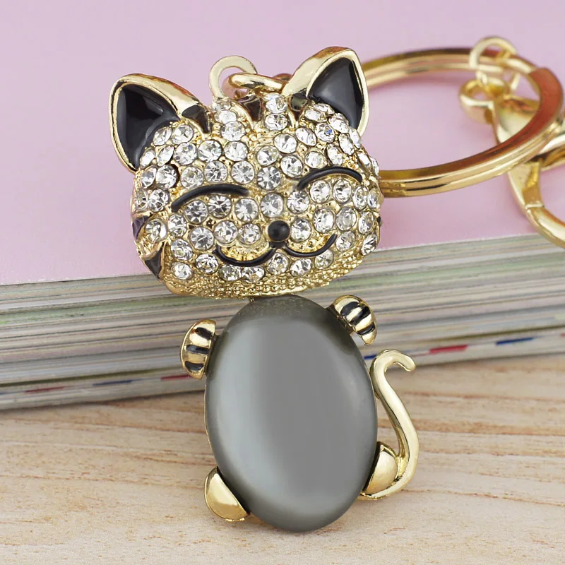 Сумка для ключей Dormon с большим кристаллом кота подвесные брелоки автомобильного