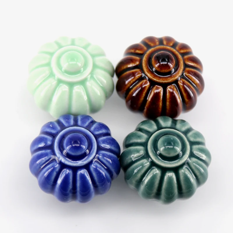 

1PCS 34mm Ceramic Cartoon Pumpkin Knobs Dresser Drawer Pull Handle Kitchen Cabinet Door Knobs Classic Vintage Pumpkin Door Pull