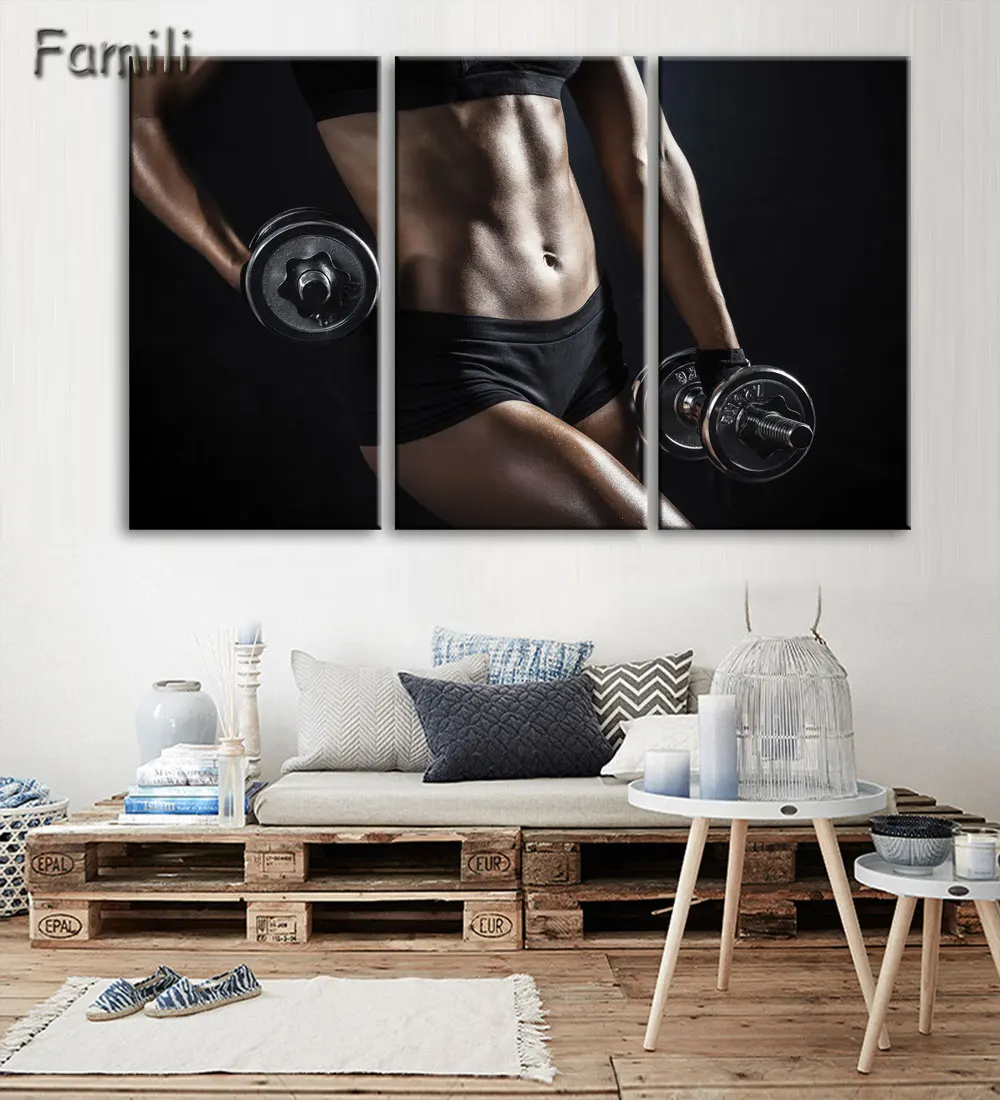 3 шт. настенный постер для бодибилдинга фитнеса занятий спортом живопись на