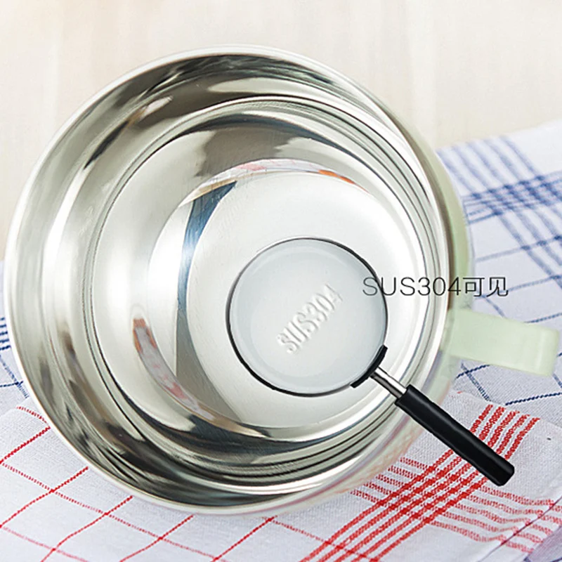 Миска для лапши из нержавеющей стали с ручкой и крышкой, изоляционная миска для лапши рамен, супа, риса и закусок, зеленая, 900 мл