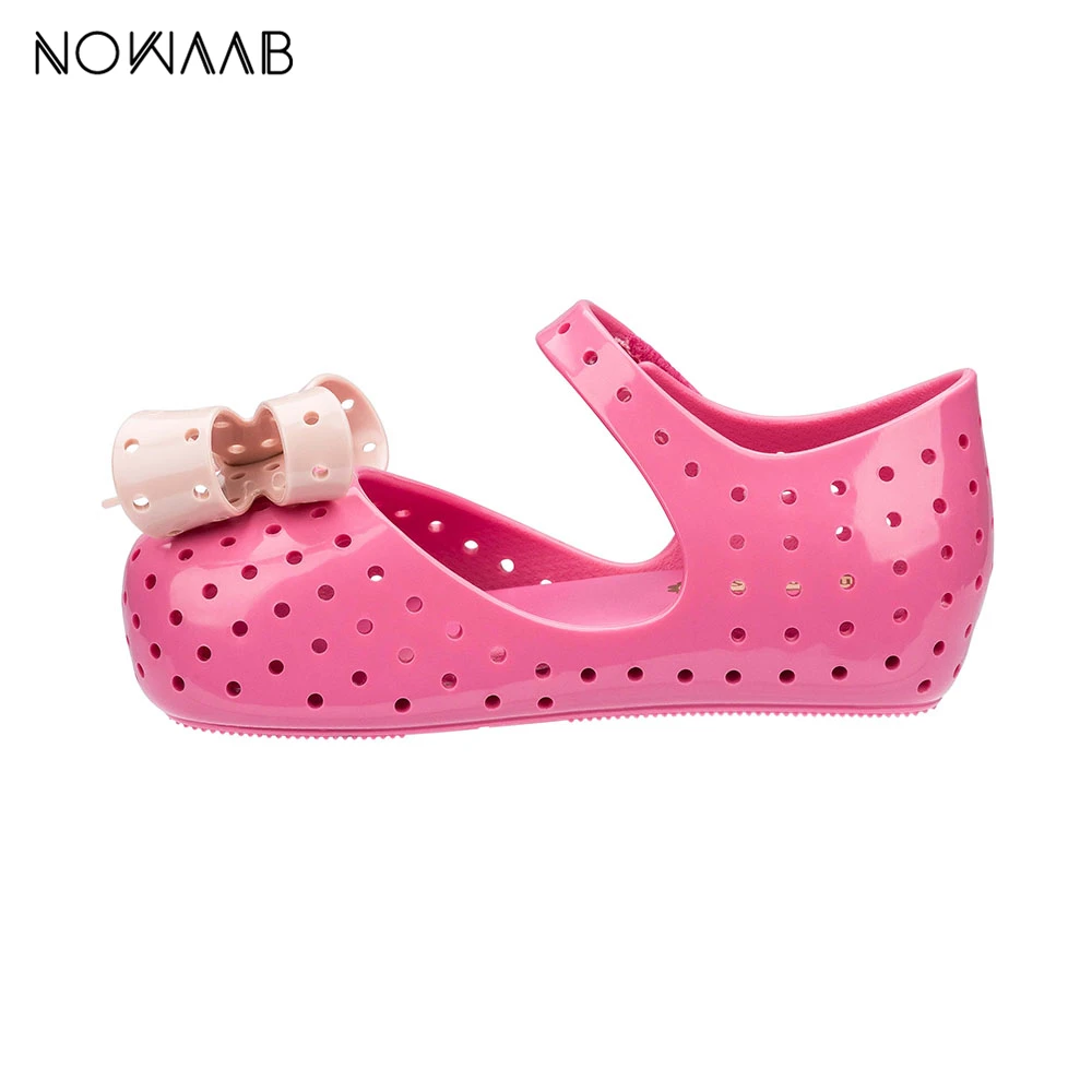 Новинка 2019 Оригинальные сандалии желе Mini Melissa Furadinha XI для девочек детские с бантом