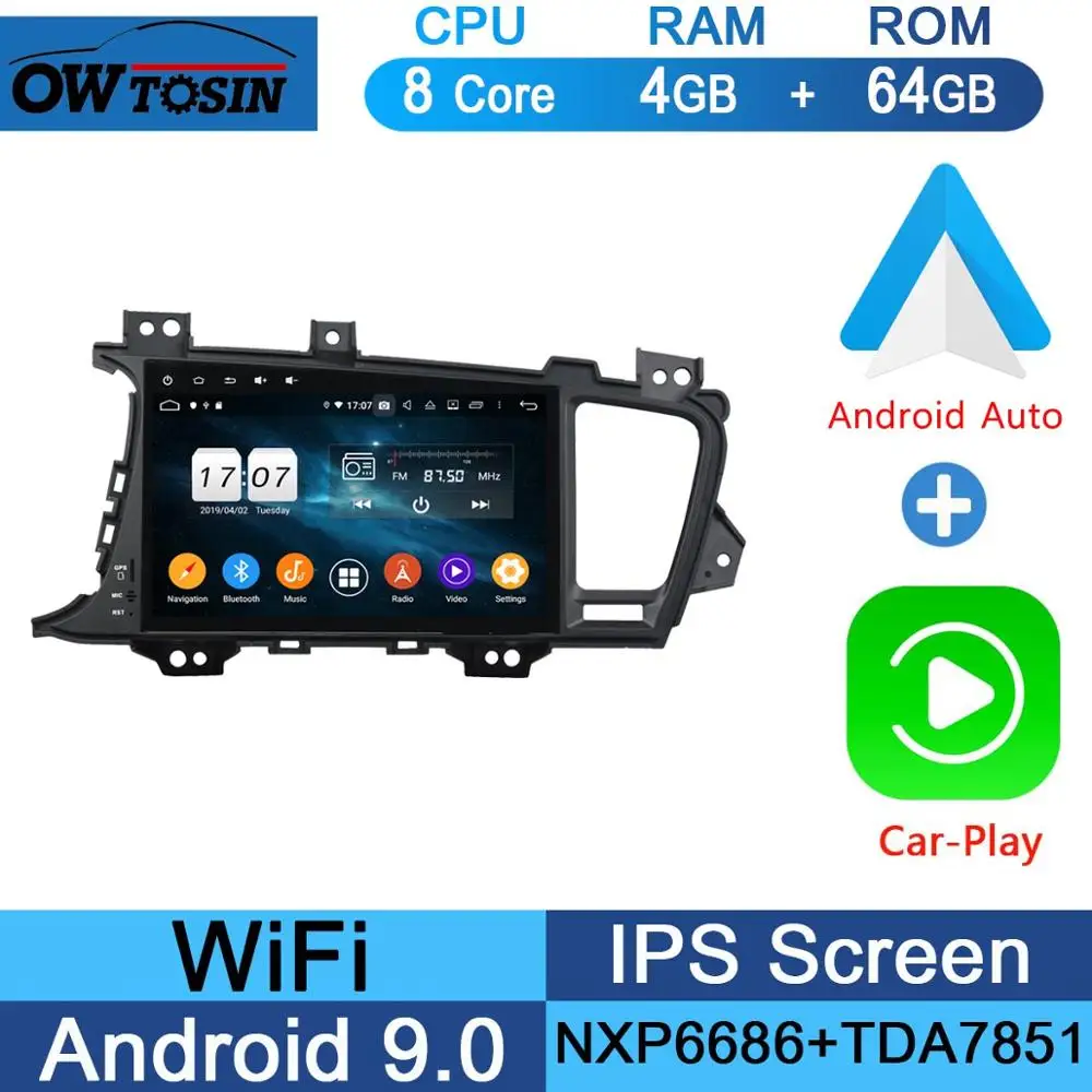 64G CarPlay Android " ips Android 9,0 8 ядерный 4G+ 64G Автомобильный мультимедийный плеер для KIA Optima K5 2010 2011 2012 2013 gps Радио Parrot BT DSP - Цвет: 64G CarPlay Android