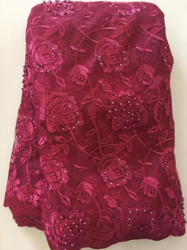 Pretty design french lace fabric embroidery tulle with stones african floral 5 yard BE8 | Дом и сад