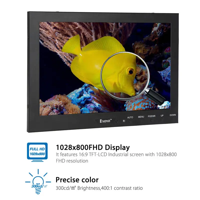 Eyoyo 10 &quotдюймов Портативный CCTV Мониторы TFT ЖК-дисплей аудио-видео с HDML USB BNC VGA