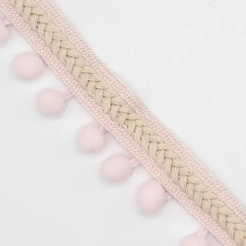 Pink Отделка помпоном кружевная лента для рукоделия DIY свадебное украшение для шитья на ткани аксессуар 3,5 см ручная работа пэчворк полиэстер 1 ярд - Цвет: Pink