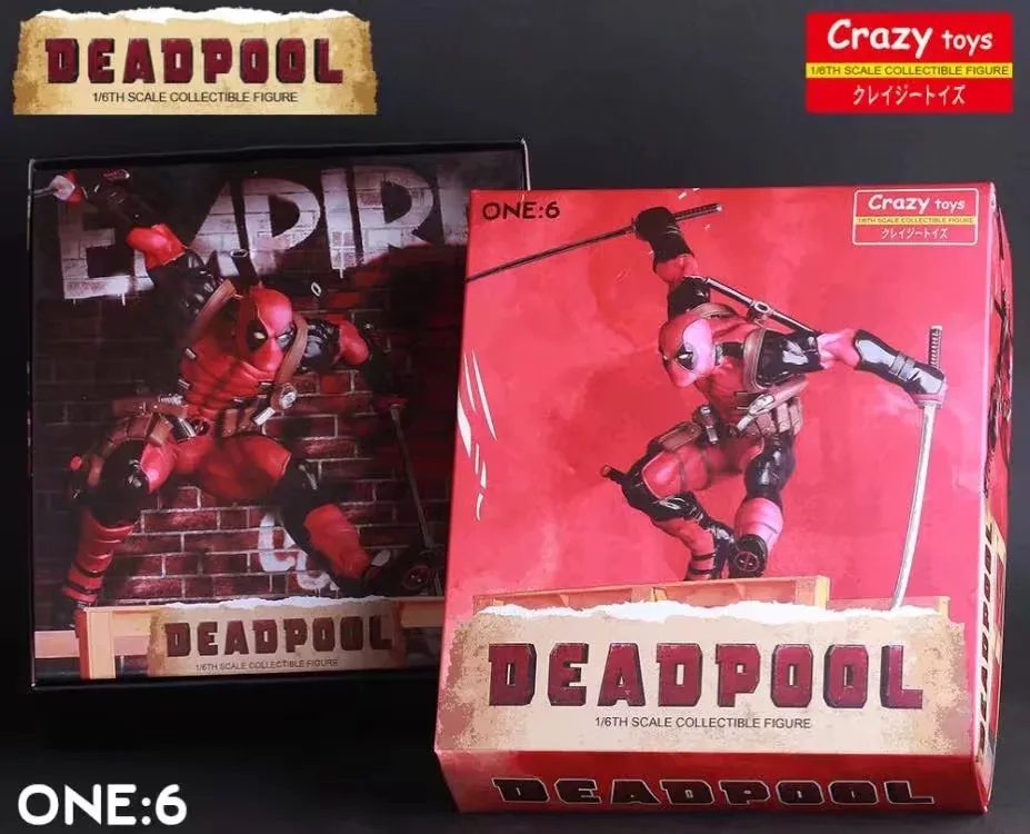 Сумасшедшие игрушки Дэдпул 1:6 прыгающая препятствия статуя ПВХ фигурка