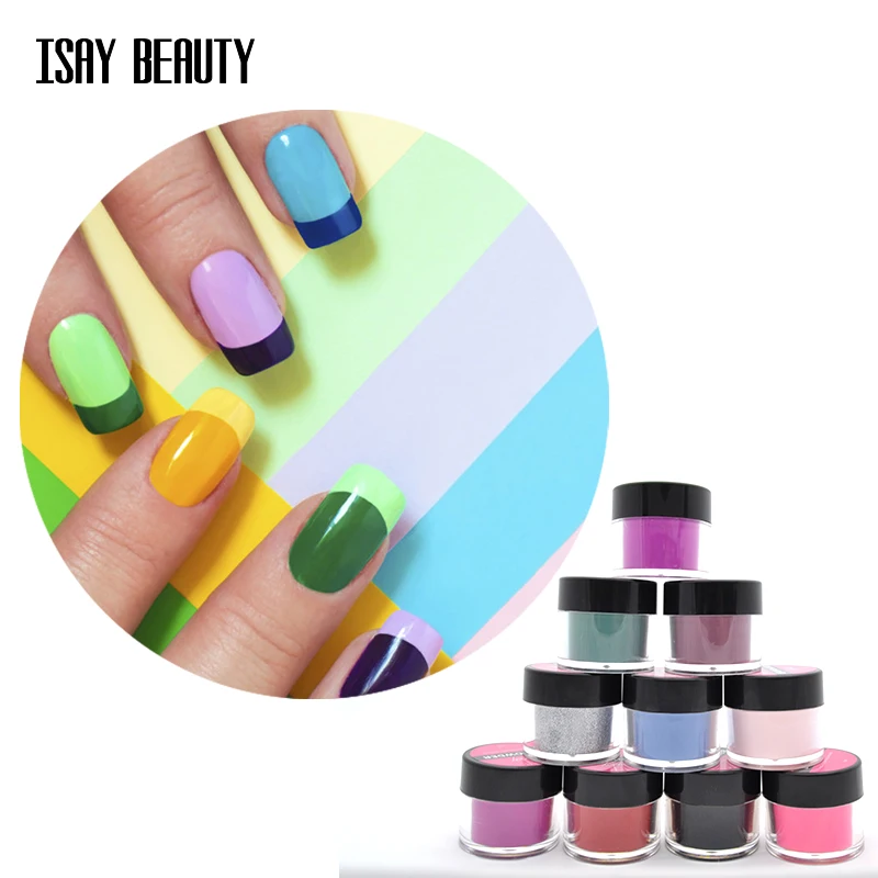ISAYBEAUTY погружающийся порошок 10 г 2019 lastest блестящий французский белый без УФ света
