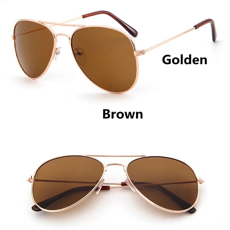 golden frame brown Kocotree Мода для маленьких девочек детские солнцезащитные очки Piolt стиль бренд дизайн дети защита от солнца очки УФ Защита Oculos De Sol Gafas - Lenses Color: golden frame brown