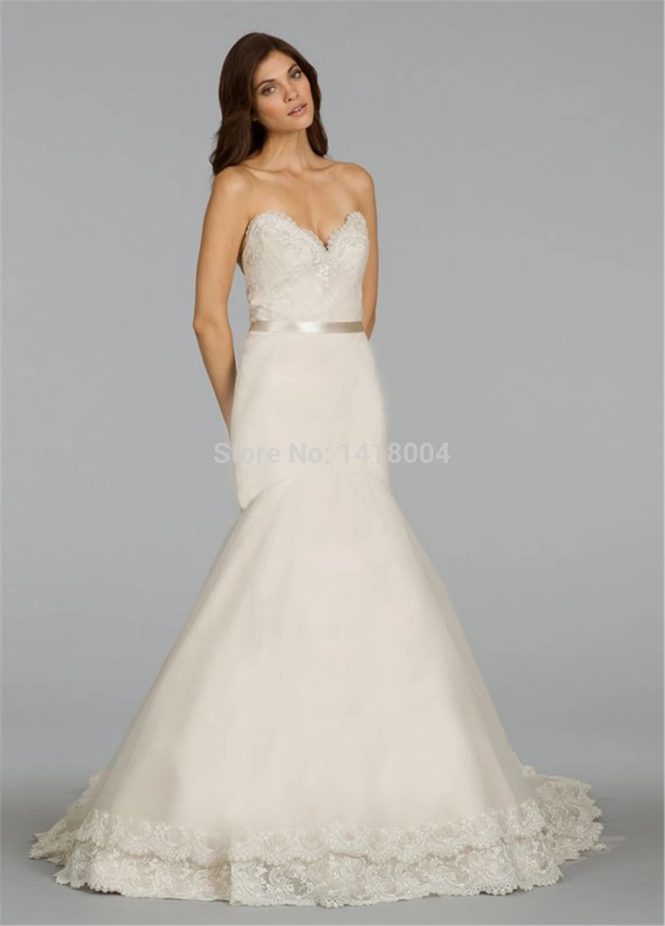 2015 New Arrival Mermaid Bridal Gowns Sexy Backless Applique Belt Lace See through Maxi Dress Top Quality Wedding Dresses | Свадьбы и