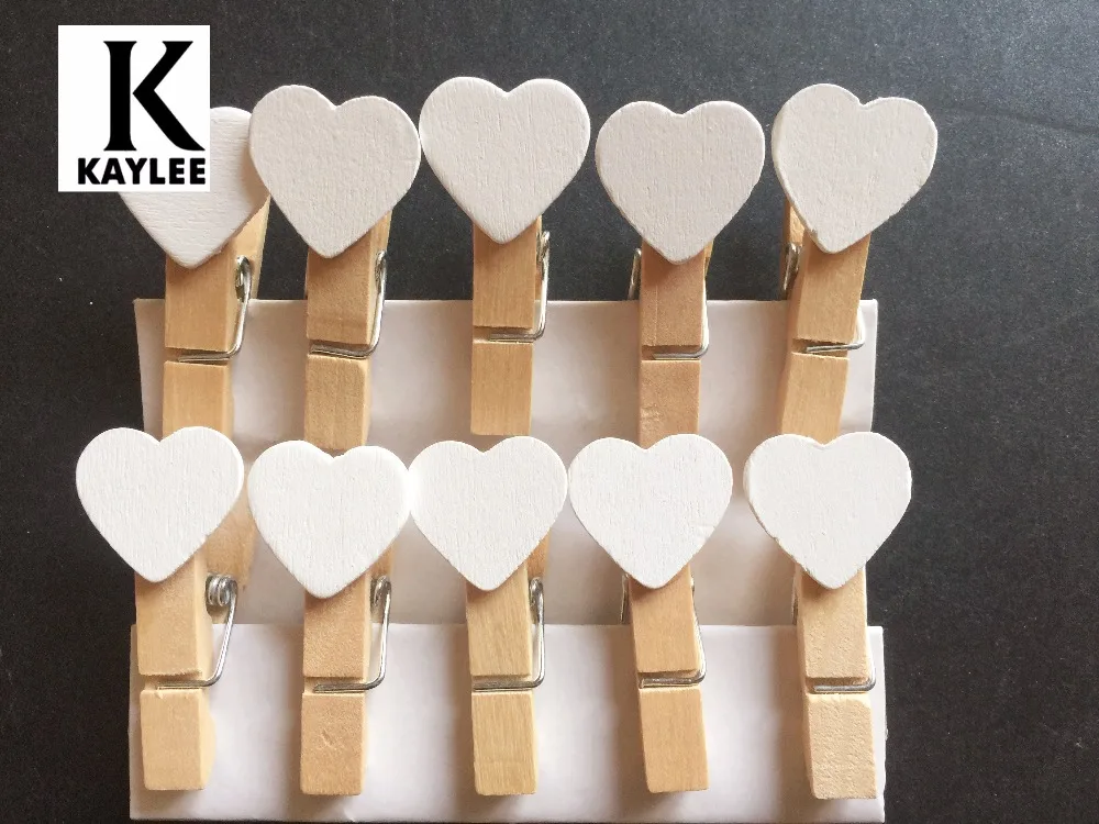 120 шт. деревянные зажимы в форме сердца красочные прищепки для фотобумаги булавки