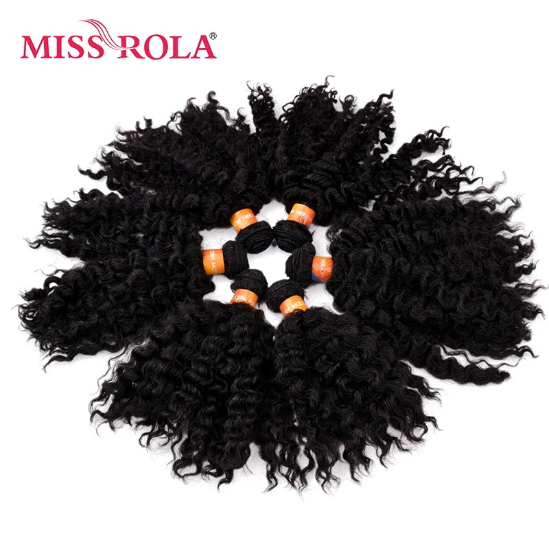 Miss Rola, короткие волнистые синтетические волосы, плетение, 8 дюймов, джазовая волна, 6 шт./лот, Kanekalon, волосы для наращивания, комплект, 4 цвета, для женщин