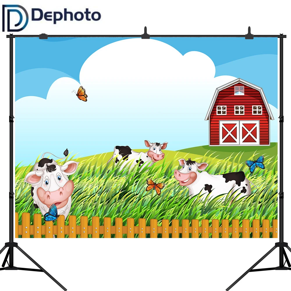 Dephoto Farm Тема Фотография фон красный Barn Barnyard дом Дети День рождения иллюстрация