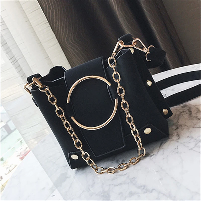 21 Клубная брендовая винтажная женская сумка с металлическим кольцом и цепочками