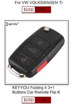 KEYYOU 20X Для VW Passat Polo Golf Touran Bora Ibiza Leon Octavia Fabia 3 кнопки складной Автомобильный Дистанционный флип-чехол для ключей Fob