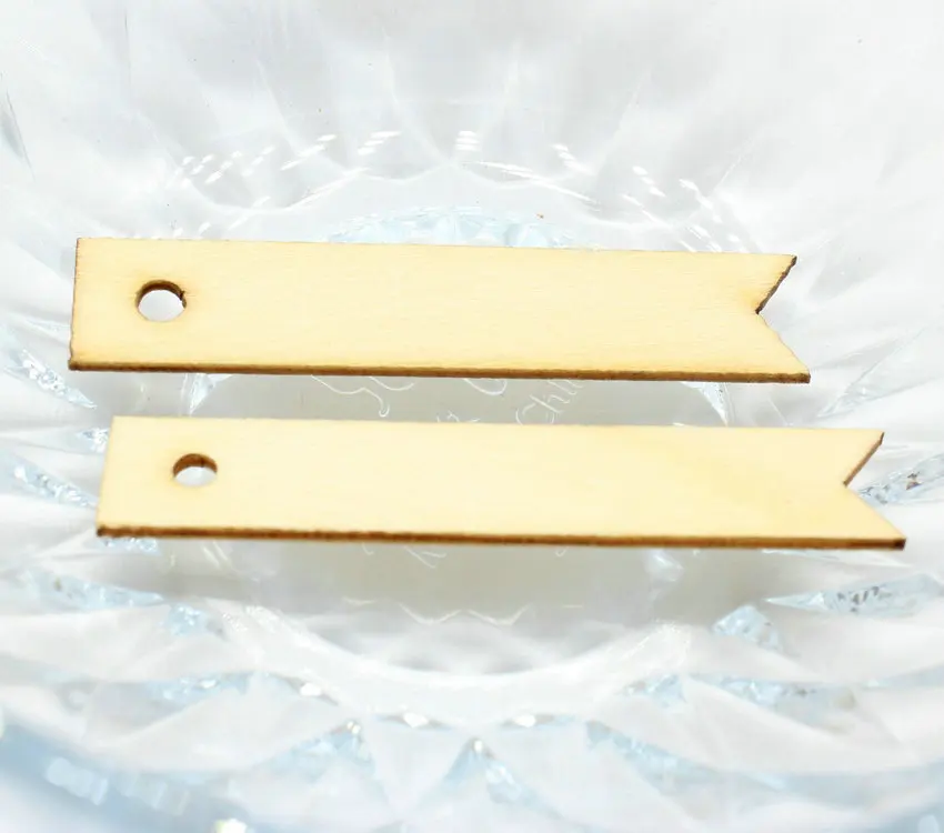 

250pcs DIY Wood Tag - Blank - Natural Rustic Gift Tags Rectangle Blank Wooden Tags with holes 65mm
