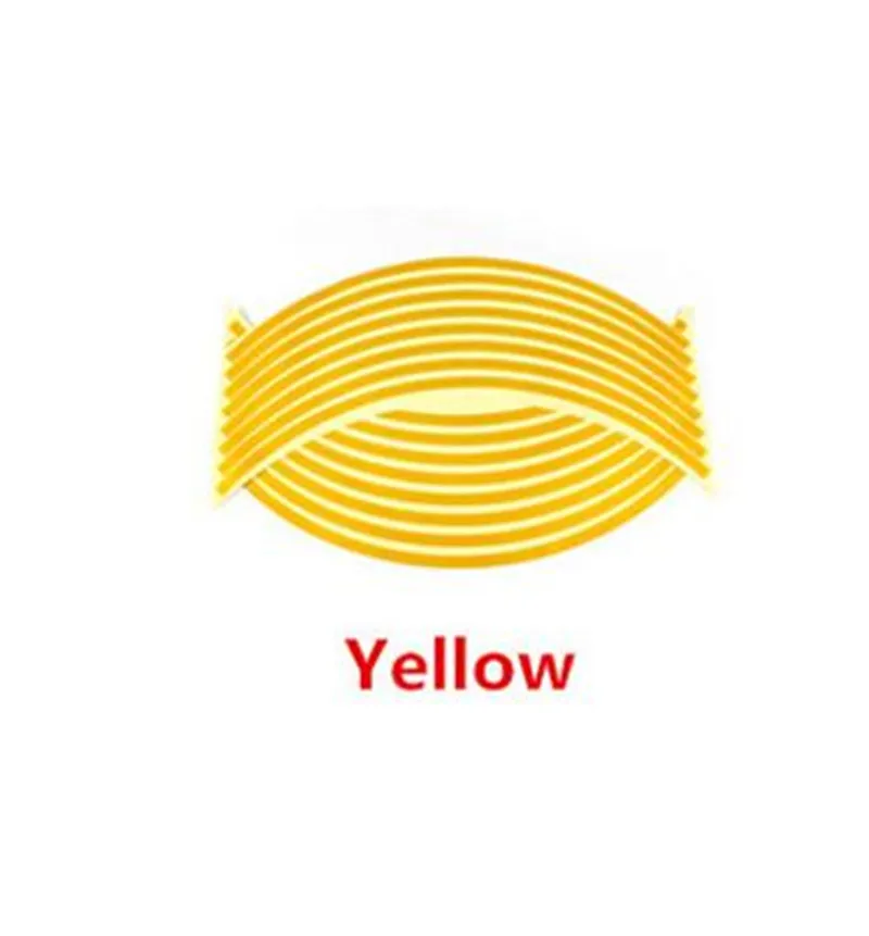 Yellow Наклейки на колеса мотоцикла светоотражающие полосы водонепроницаемый обод полоса лента скутер велосипед украшение шин для Kawasaki Honda Yamaha - Цвет: Yellow