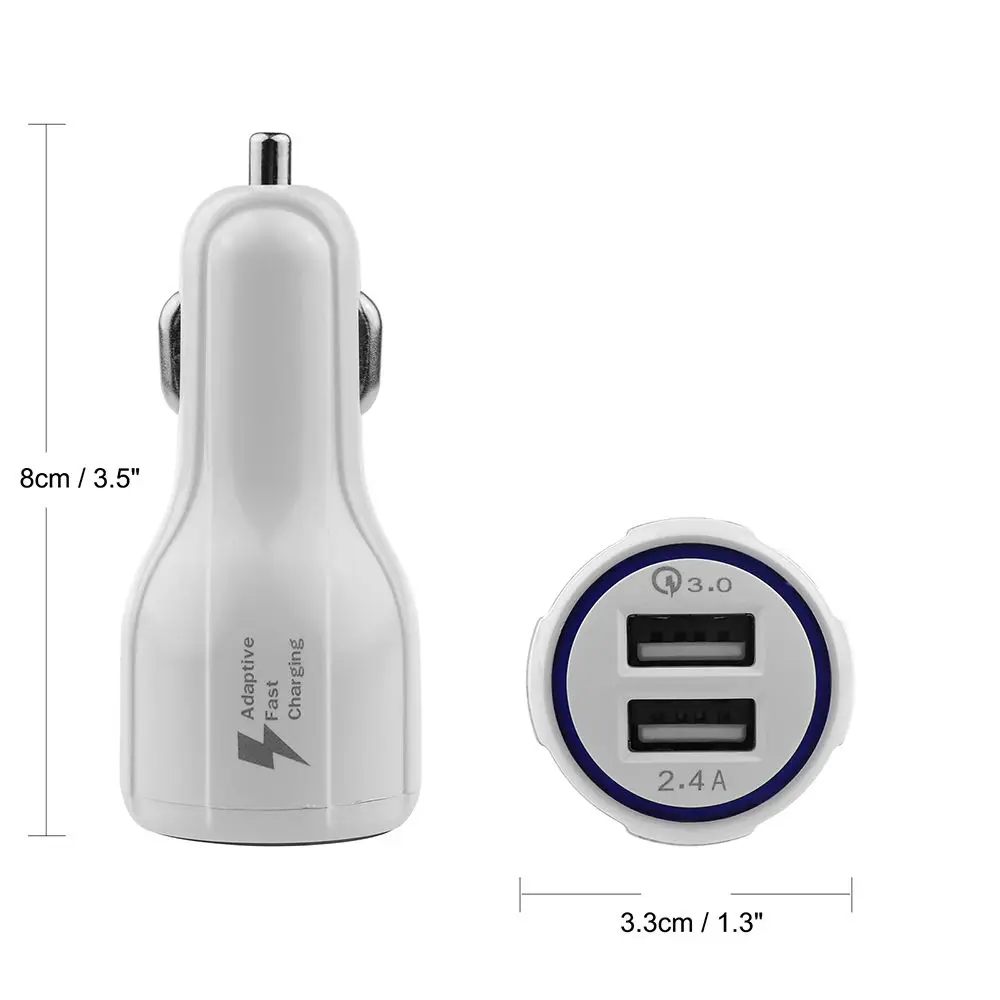 Новинка 2019 сертифицированное Qualcomm быстрое зарядное устройство QC3.0 с двойным USB
