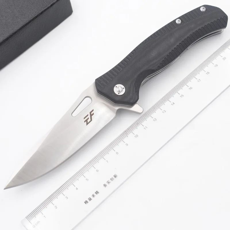 Черный JUFULE EF 1931 шарикоподшипник filpper D2 лезвие G10 стальная ручка складной Открытый выживания фрукты EDC инструмент лагерь нож для кухни и охоты - Цвет: Черный