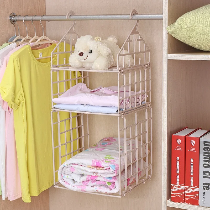 Складной DIY шкаф для хранения одежды вешалка белья крючок висящие полки