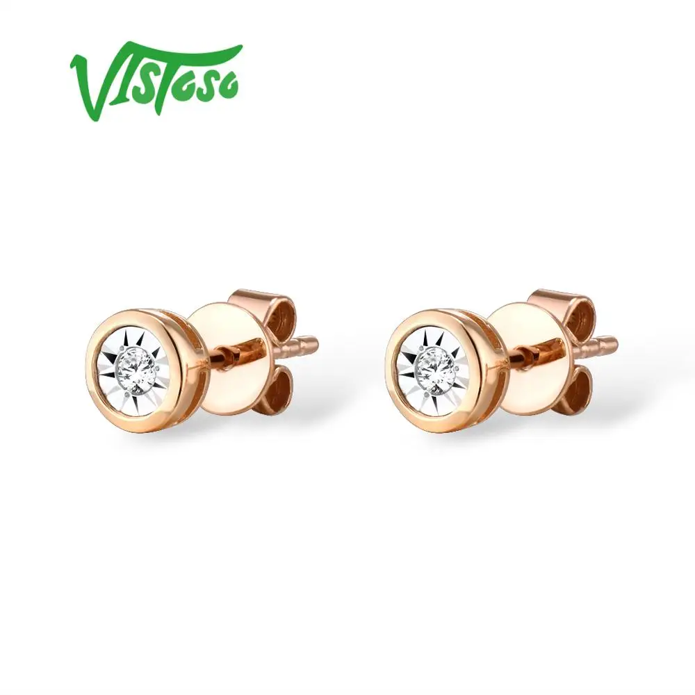 VISTOSO Pure 14K 585 двухцветные золотистые сверкающие иллюзии набор чудо пластинчатых