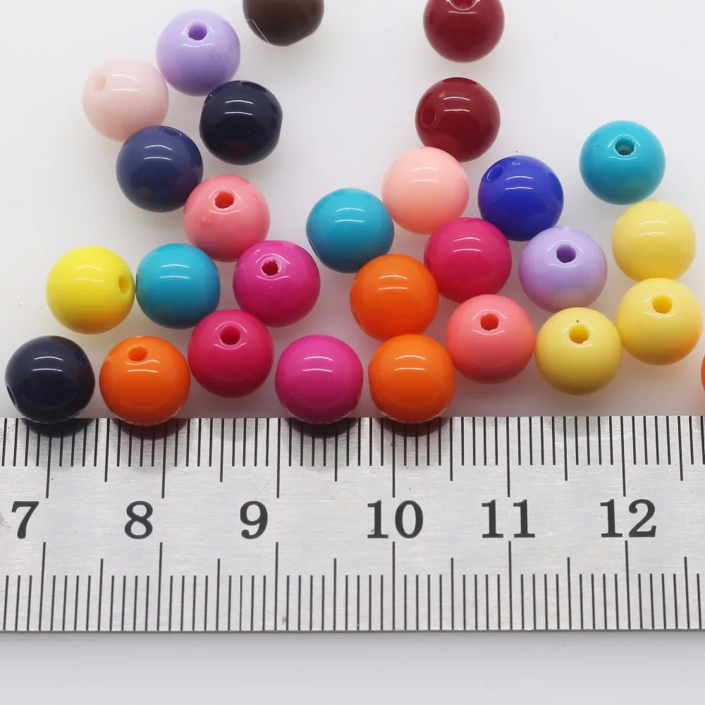 7mm round Color 100pcs Cheap Hot Acrylic Beads Fits for Handmade DIY Necklace Bracelet Jewelry Making Wholesale Hole: 1mm | Украшения и