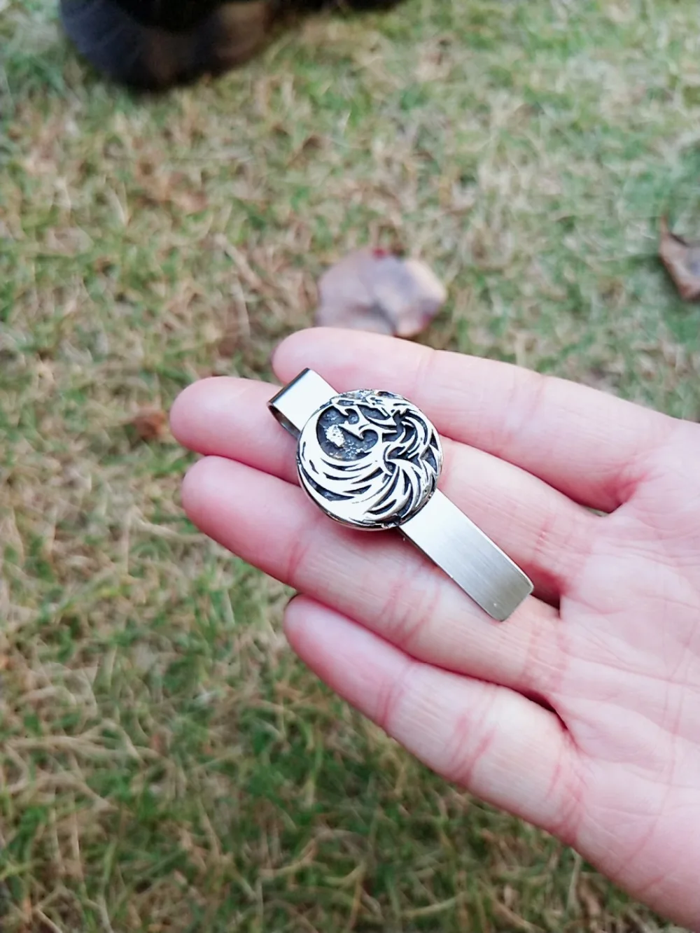 Stainless steel Nordic viking odin wolf amulet rune Tie Clips -small size with valknut gift bag | Украшения и аксессуары