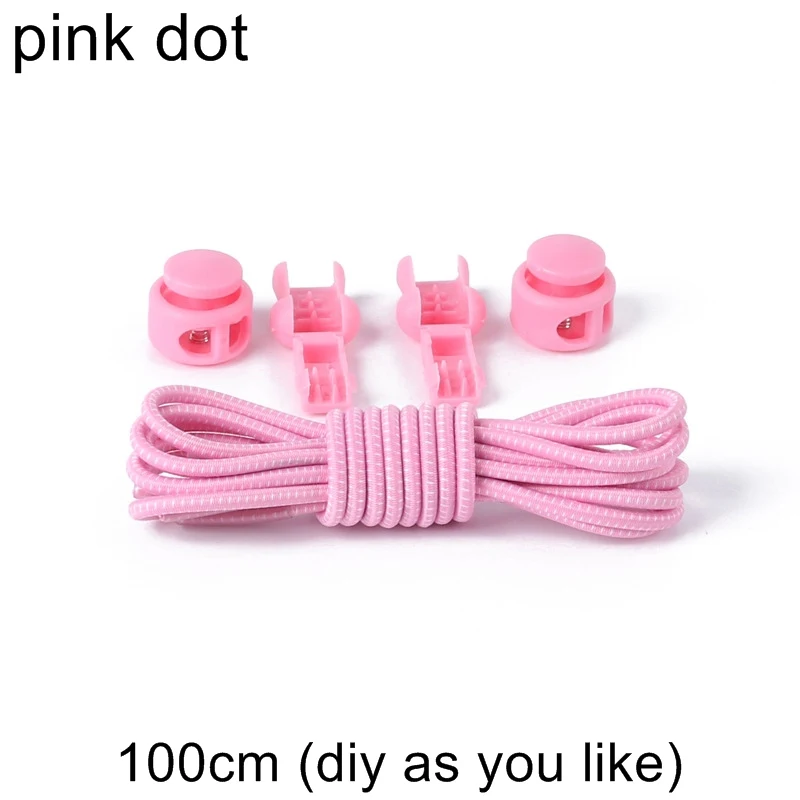 Pink shoelaces 11 цветов модные шнурки без галстука фиксирующий башмак шнурки эластичные шнурки G010 - Цвет: Pink shoelaces