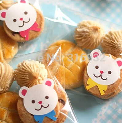 E2 Рождественская красочная бумажная Уплотнительная наклейка в виде мишки тедди