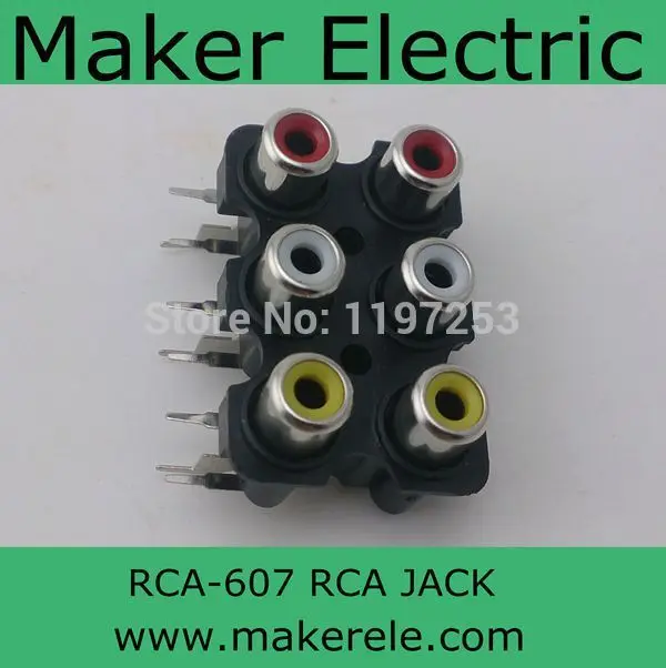 Бесплатная доставка Мини Джек штырьковый разъем rca RCA на 6 портов (разъем Cinch)|jack