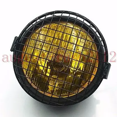 

Amber Grill Retro Vintage Motorbike Headlight For Cafe Racer Bobber Old School GN CB