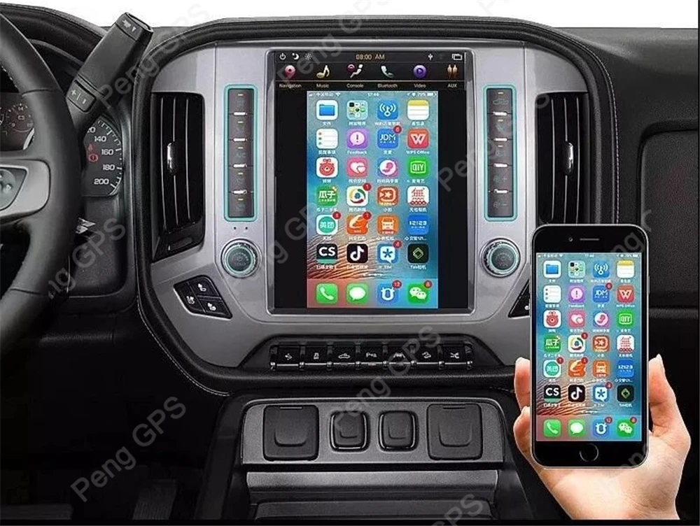 Tesla вертикальный экран автомобиля gps навигация для Chevrolet Silverado для GMC Sierra 12," Android 7,1 dvd-плеер мультимедийная Главная панель