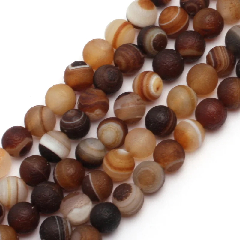 Круглые бусины из натурального камня frost Sardonyx Spacer DIY для изготовления ювелирных