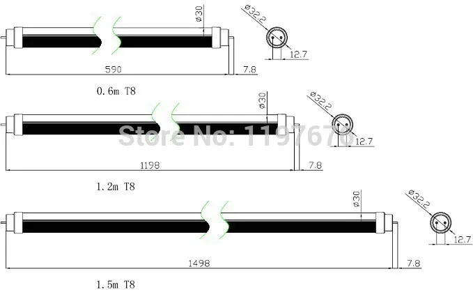 Светодиодная трубка T8 600 мм 900 1200 1500 85-265 в теплый/холодный белый светодиодная