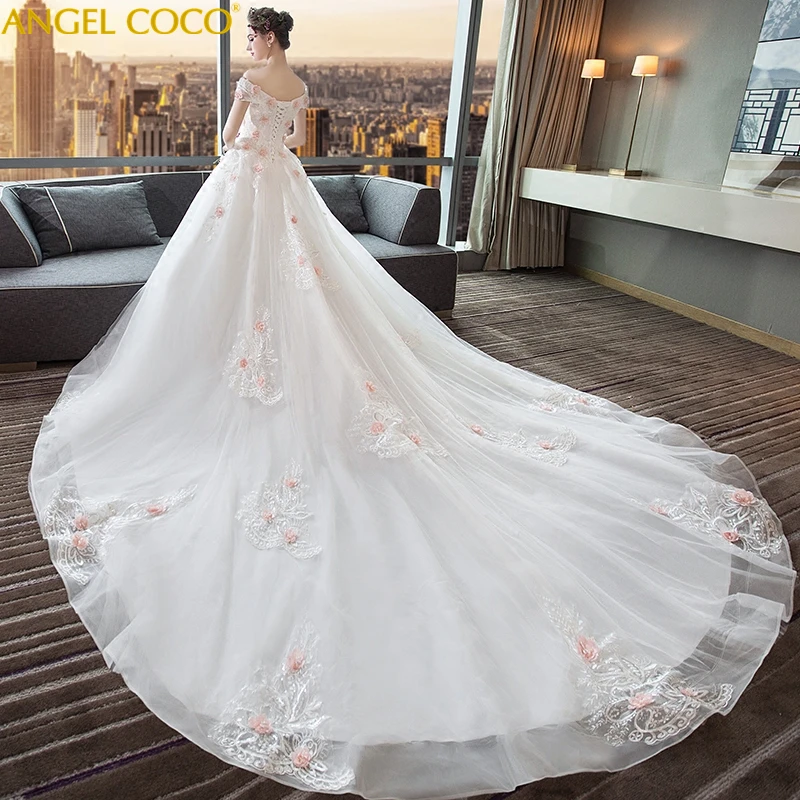Vestidos De Noiva 2019 элегантное ТРАПЕЦИЕВИДНОЕ свадебное платье без бретелек с