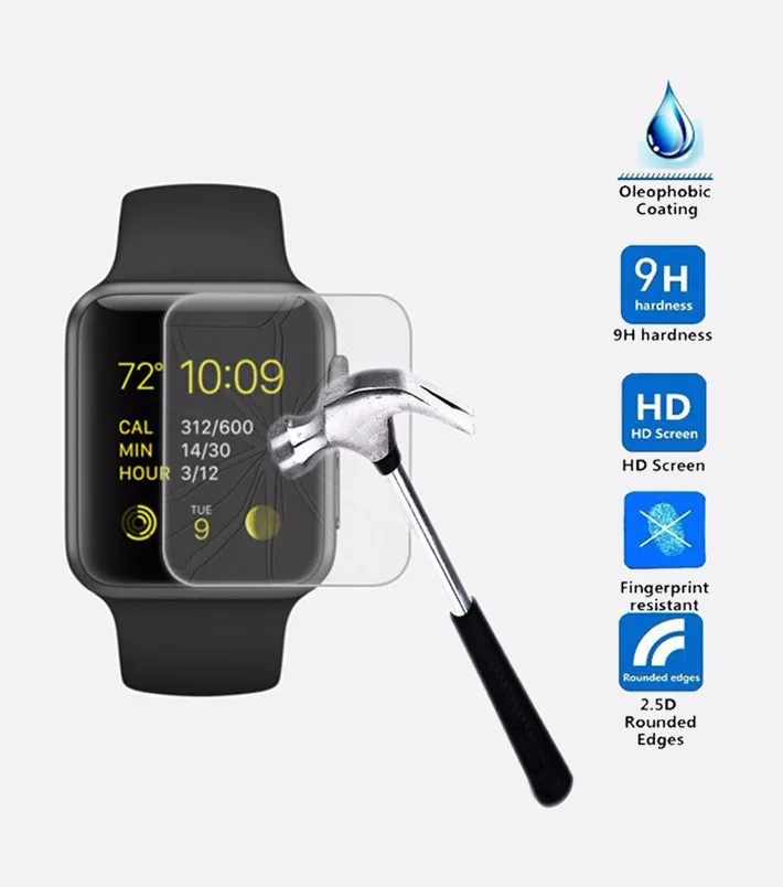 2 шт./лот 2.5D 9H закаленное стекло для iWatch 38 мм 42 40 44 Защитная пленка Apple Watch Series 1 3 4 |