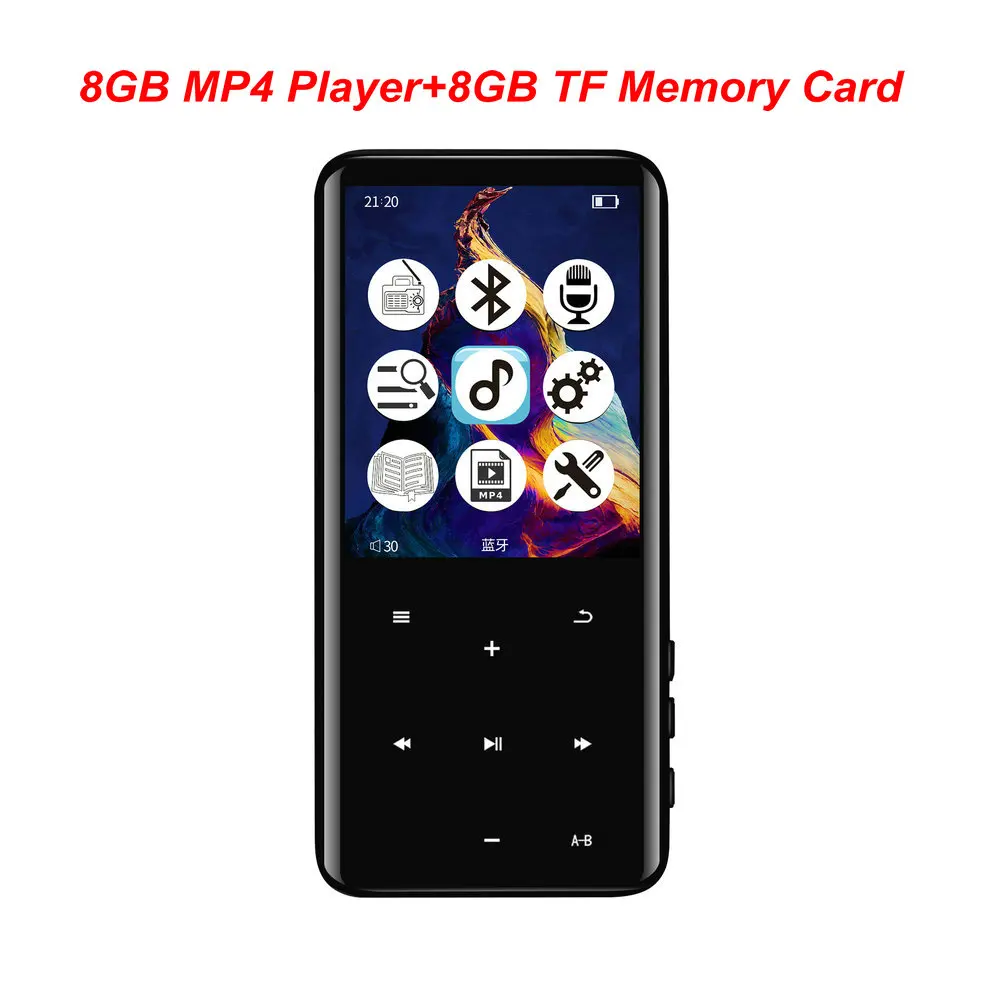 MP4 плеер портативный Bluetooth 4,0 MP3 мультимедийный MP 4 Тонкий 2,4 дюймов сенсорный экран fm-радио видео HiFi плеер SD карта до 32 Гб - Цвет: 8G MP4 Plus 8G Card